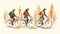 people riding bicycles-cycling flat design, Outdoor activities