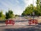 People riding bikes on a road closed for pedestrian and sports use during the coronavirus alarm state