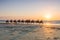 People riding Camels on Cable Beach on a beautiful summers evening