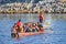 People rowing the dragonboat during the Regatta Festival event