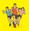 People run, runner, marathon running, team work running, group of people running graphic vector