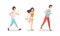 People Running and Jogging Doing Sport and Physical Exercise Training Body and Muscle Vector Set