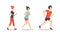 People Running and Jogging Doing Sport and Physical Exercise Training Body and Muscle Vector Set