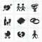 People\'s lives icons set