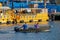 People sailing in bay boat on Hillsborough River and colorful water taxis 2