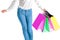 People, sale, black friday concept - woman with shopping bags