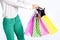 People, sale, black friday concept - woman with shopping bags