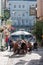 People sat outside the Blarney Stone resstaurant in Church Lane, Windsor, Berkshire, England, United Kingdom