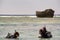 People Scuba diving in Okinawa island, Japan