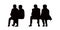 People seated outdoor silhouettes set 10