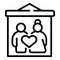People self isolation icon outline vector. Home quarantine