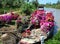 People selling flowers on the boat in Mekong Delta, Vietnam