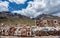 People selling rugs at La Raya market, Cusco, Peru