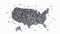People shape of a map of America