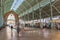 People shopping at the Mercado Colon market hall in Valencia