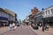 People shopping at the precinct on Sheep Street in Bicester in the UK