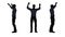 People silhouette - man cheering