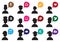 People Silhouette Speech Bubble Icon Set