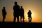 People silhouettes sunset