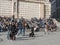 People sitting by the cathedral in Perugia