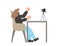 People sitting in the chair. Vector person