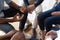 People sitting in circle share problems during psychological rehab session