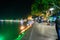 People sitting on the circular area around kankaria lake in Ahmedabad