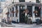 People sitting outside The Mitre pub in Lancaster Gate, London, UK