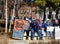 People sitting with signs and hats at Women`s March Tulsa Oklahoma USA 1 - 20 - 2018