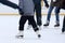 People skate on the ice rink