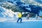 People Skier skiing on Penken Park in Tyrol in Austria