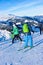 People Skier skiing in ski resort Penken Park in Austria
