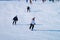 People Skier skiing on ski resort Penken Park Austria