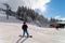 People Skiers skiing at Zillertal Arena ski resort in Austria