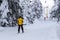 People skiing with ski lift. Winter season ski resort on mountain