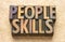 People skills word abstract in wood type