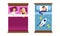 People sleeping in beds set. Top view of family couple and boy lying under blanket in pajamas asleep at night cartoon