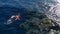 people snorkeling on the surface of the Red Sea in corals