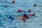 People snorkelling and dive in the Great Barrier Reef in Queensland, Australia