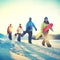 People Snowboard Winter Sport Friendship Concept