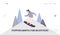 People Snowboarding Website Landing Page. Snowboard Woman Rider Character Having Fun and Winter Mountain Sports