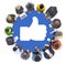 People Social Networking and Thumbs Up Symbol