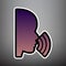 People speaking or singing sign. Vector. Violet gradient icon wi