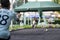 People at sport playing game petanque.