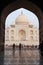 People standing at the gate facing Taj Mahal, Agra, India