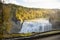 People standing overlooking Middle Falls at Letchworth State Park in upstate New York