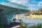 People standing under the foot bridge in Adelaide city