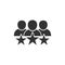 People with stars icon. Qualified business team. Rating silhouette concept.