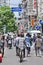 People on the street in a dense area, Shanghai, China