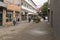 People on the street in Randers city. shops, people